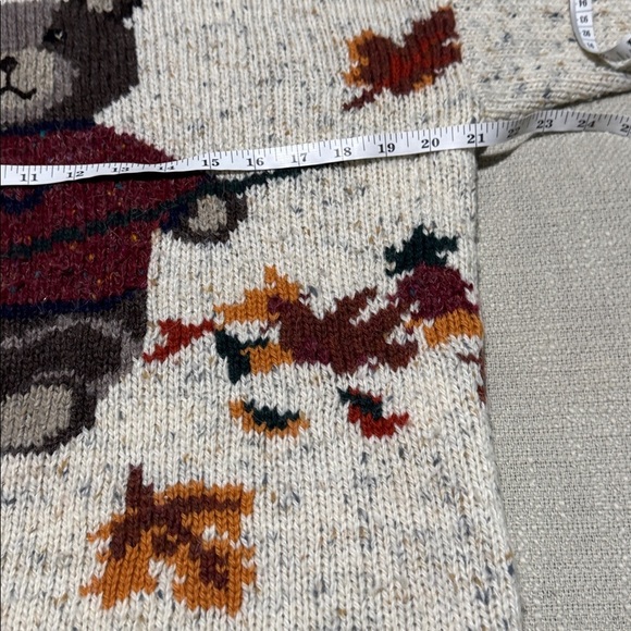 Woolrich Vintage Sweater Teddy Bear Women Medium Wool blend Autumn Leaves - Picture 9 of 10